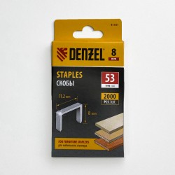Denzel Скобы, 8 мм, для мебельного степлера, тип 53, 2000 шт.  в Йошкар-Оле