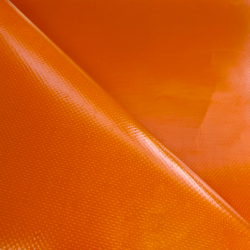 Ткань ПВХ 450 гр/м2, Оранжевый (Ширина 160см), на отрез  в Йошкар-Оле